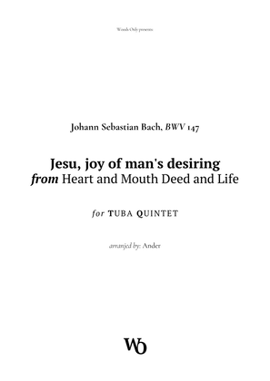 Jesu, joy of man's desiring by Bach for Tuba Quintet