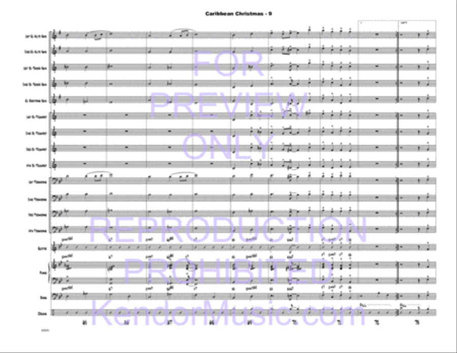 Caribbean Christmas (Full Score) Jazz Ensemble scores gallery preview page 10
