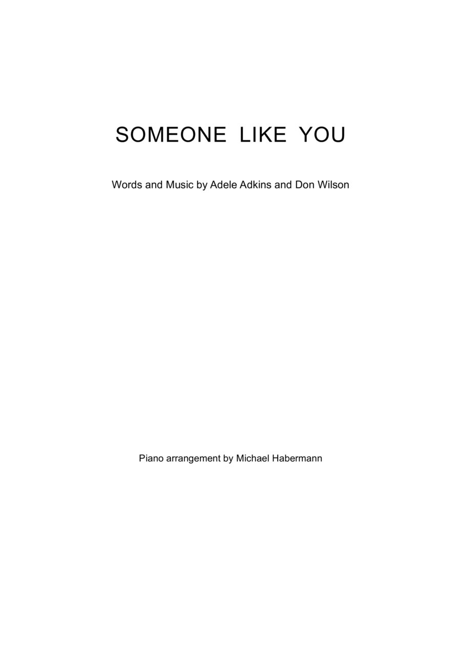 Someone Like You Piano Solo scores gallery preview page 1