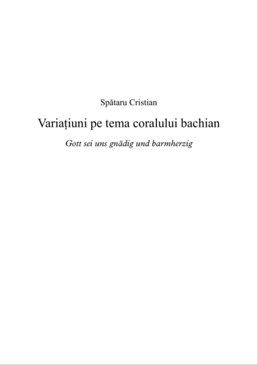 Variations on a Bach Theme - for piano Easy Piano scores gallery preview page 1