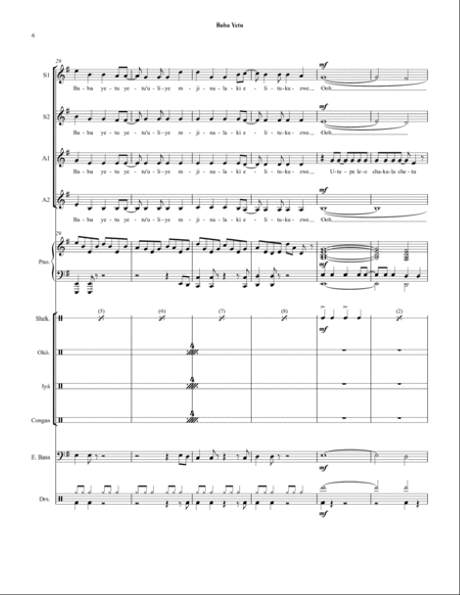 Baba Yetu Small Ensemble scores gallery preview page 6