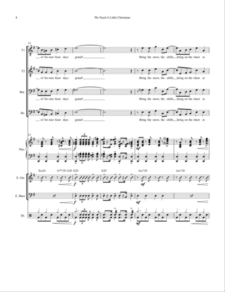 We Need A Little Christmas Small Ensemble scores gallery preview page 4