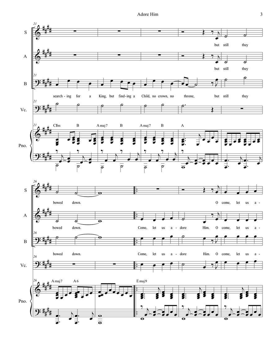 Adore Him 3-Part scores gallery preview page 3