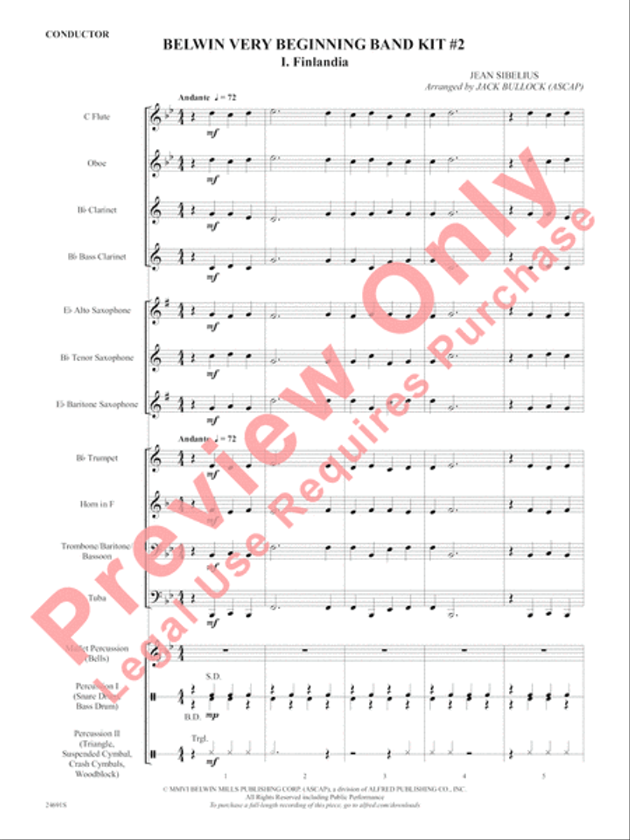 Belwin Very Beginning Band Kit #2 Concert Band scores gallery preview page 4