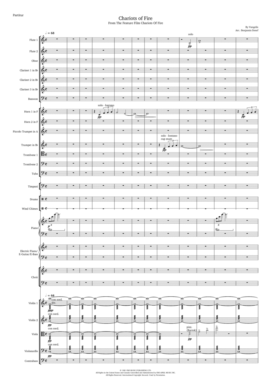 Chariots Of Fire Full Orchestra scores gallery preview page 1
