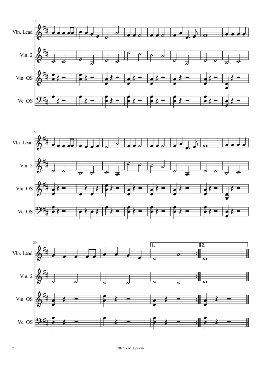 Open-string Symphony Christmas Edition: Holiday songs for mixed level violin ensemble String Orchestra scores gallery preview page 4