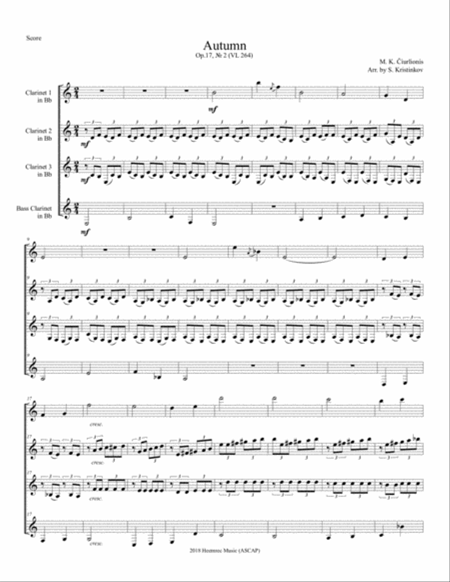 Autumn No. 2 Woodwind Quartet scores gallery preview page 2