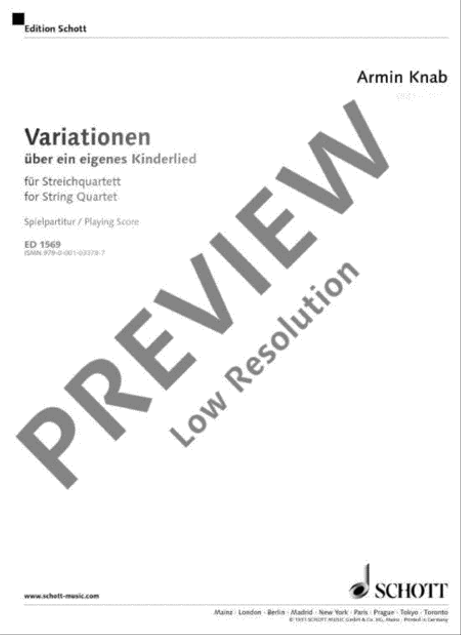 Variationen über ein eigenes Kinderlied String Quartet scores gallery preview page 2