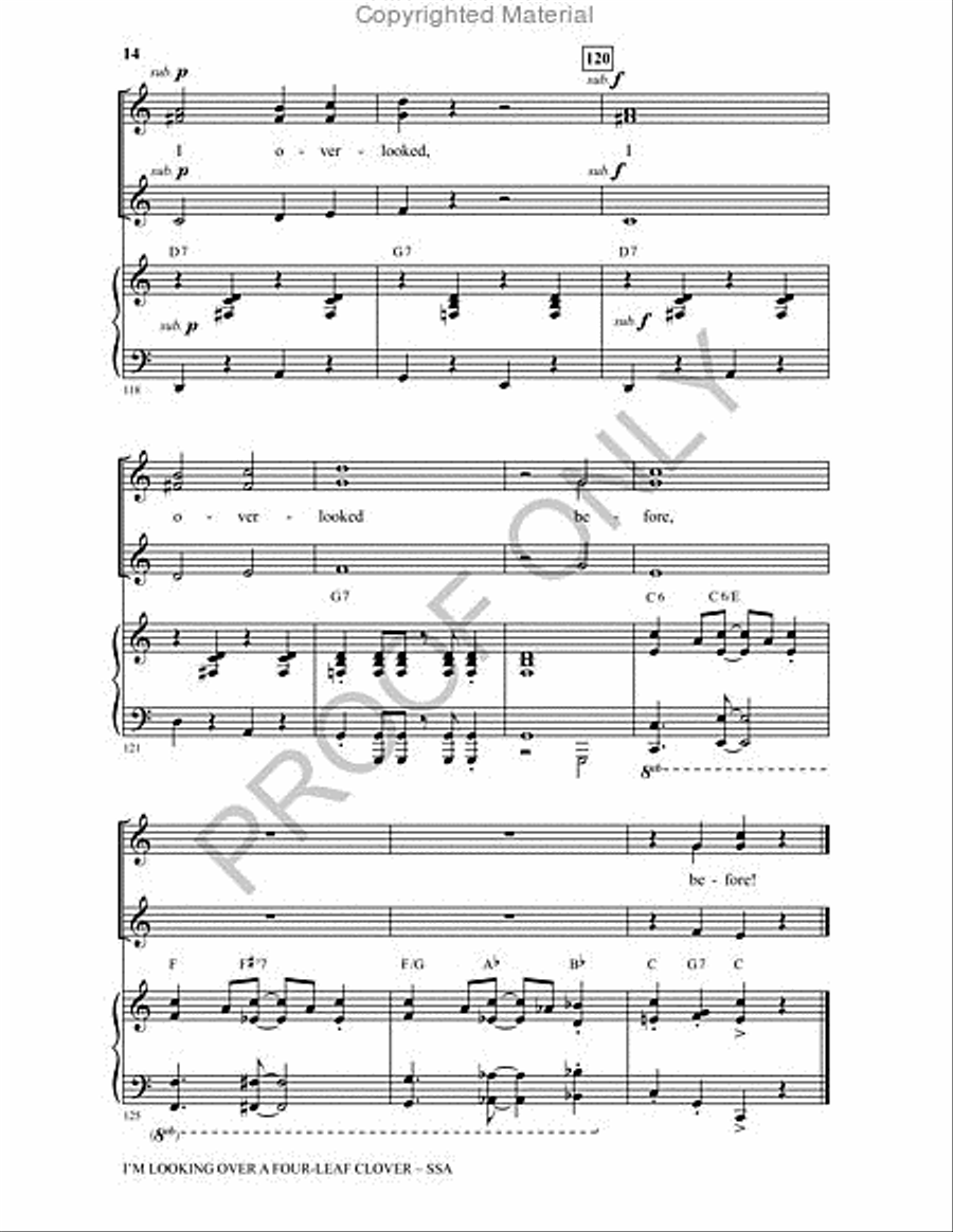 I'm Looking Over a Four Leaf Clover SSA scores gallery preview page 13