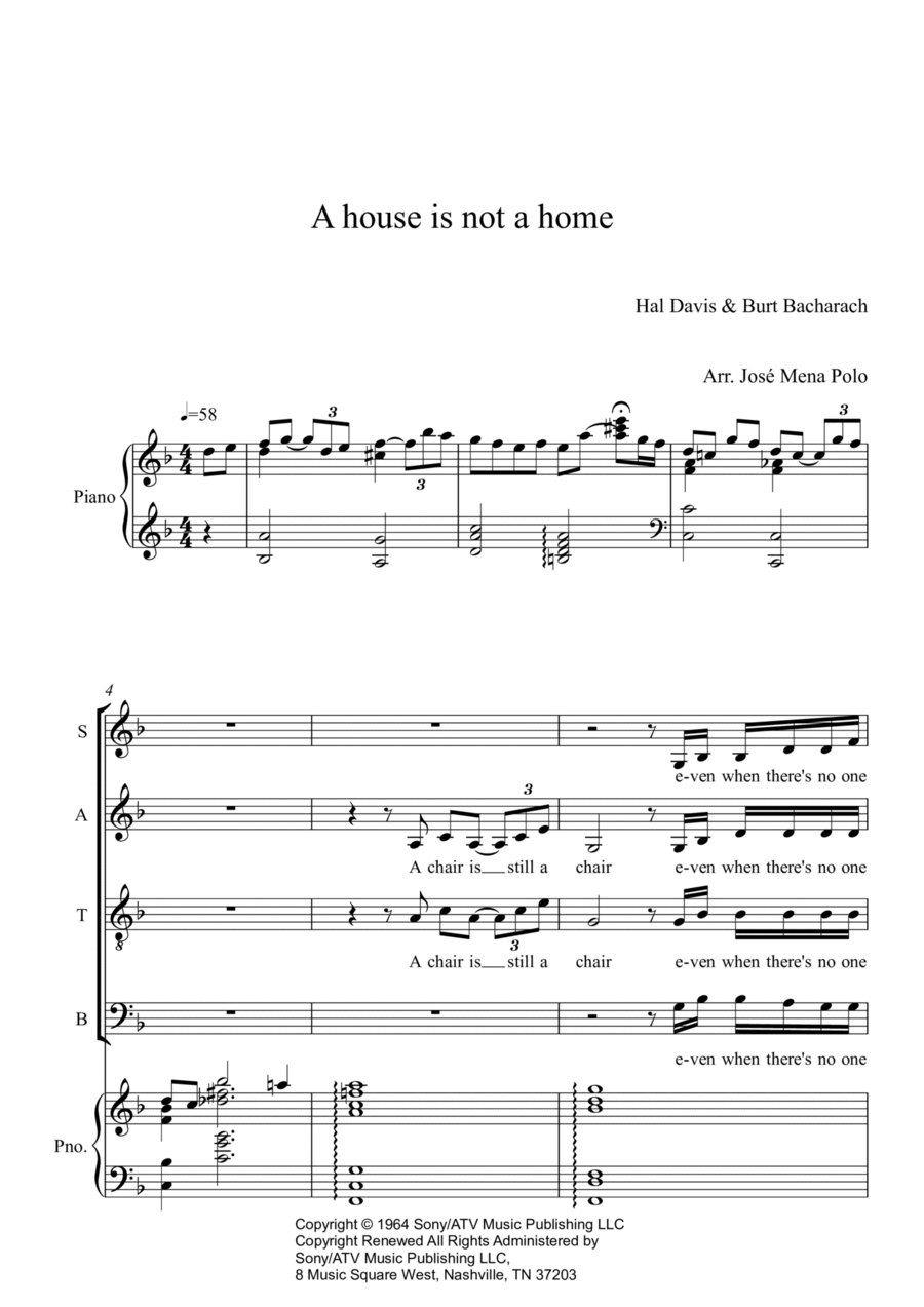 A House Is Not A Home 4-Part scores gallery preview page 1