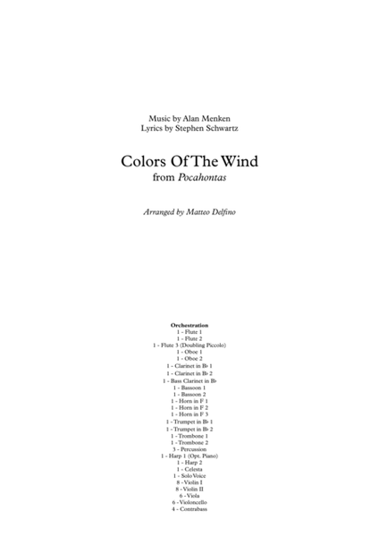 Colors Of The Wind (Solo Voice and Full Orchestra) image number null
