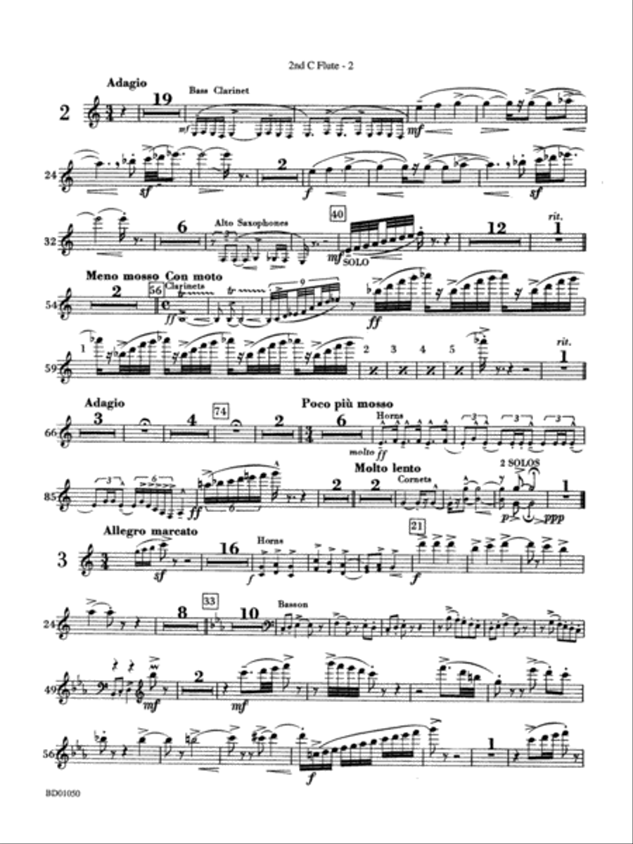 Trittico: 2nd Flute Concert Band scores gallery preview page 2