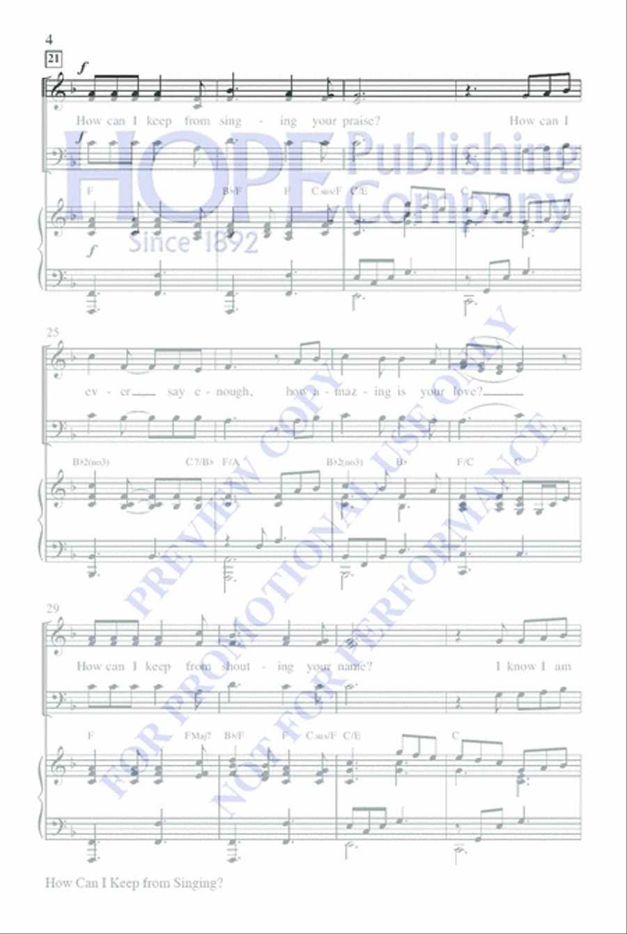 How Can I Keep From Singing? Choir scores gallery preview page 4