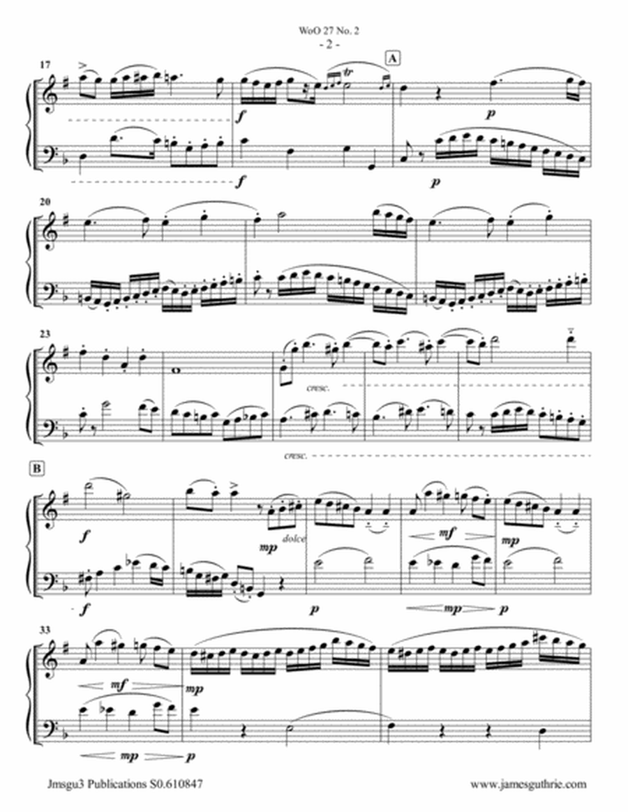 Beethoven: Duet WoO 27 No. 2 for Tenor Sax & Bassoon image number null