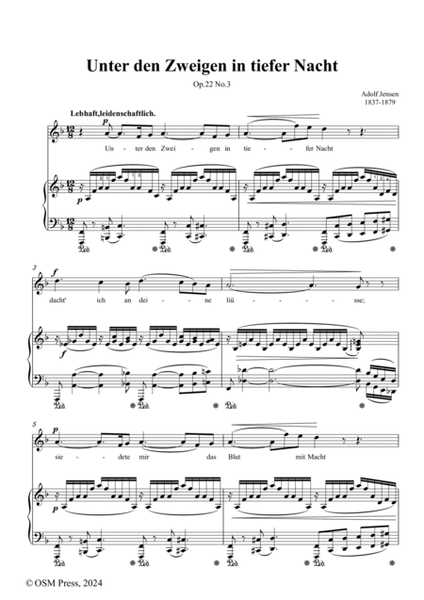 A. Jensen-Unter den Zweigen in tiefer Nacht,in F Major,Op.22 No.3