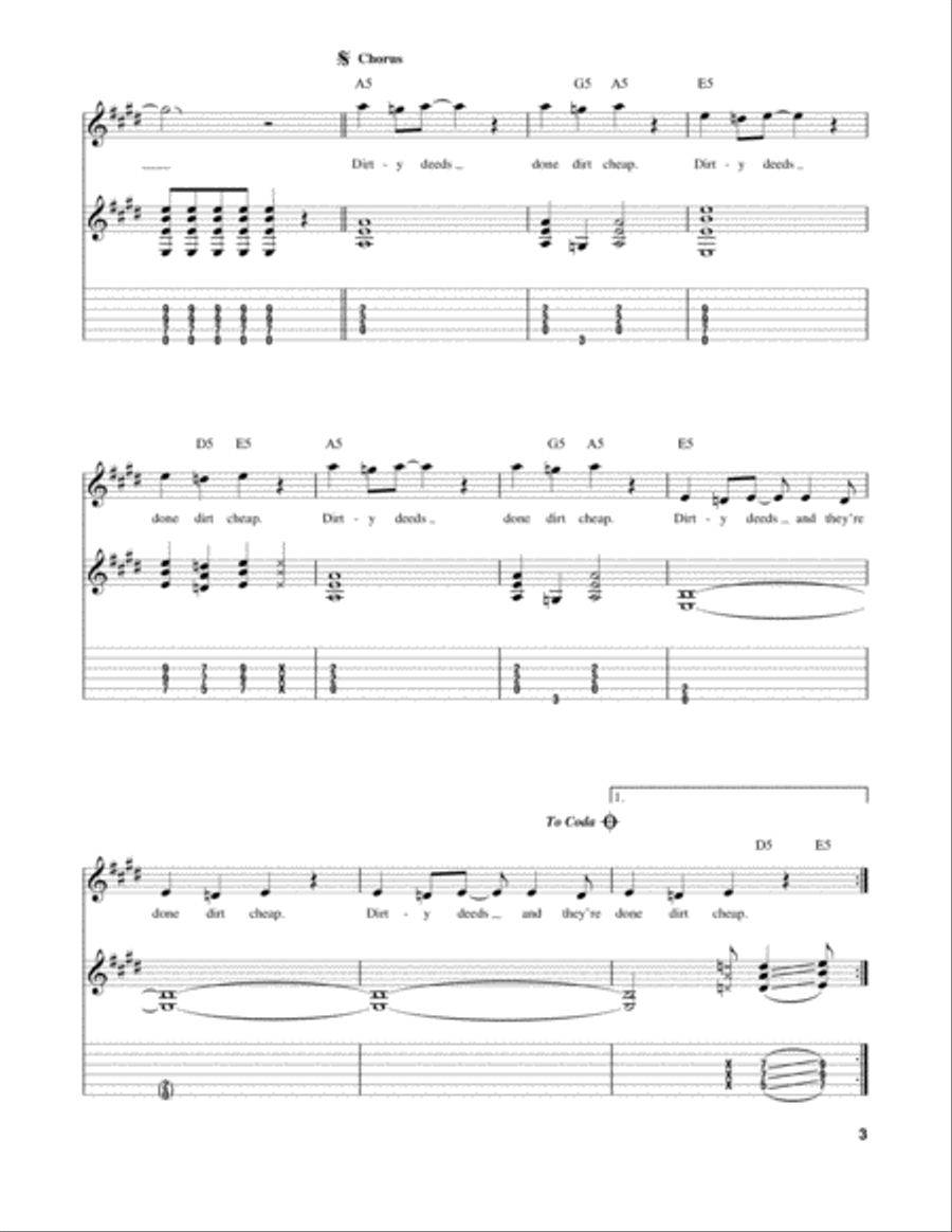 Dirty Deeds Done Dirt Cheap Acoustic Guitar scores gallery preview page 3