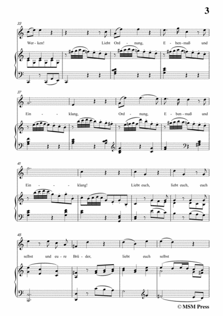 Mozart-Die ihr des unermeβlichen weltalls,in C Major,for Voice and Piano image number null