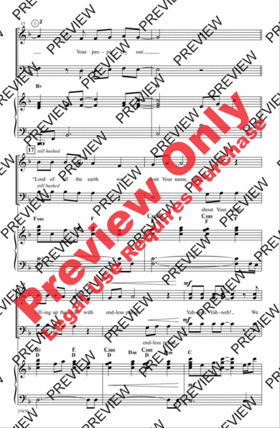 At Your Name (Yahweh, Yahweh) 3-Part scores gallery preview page 4
