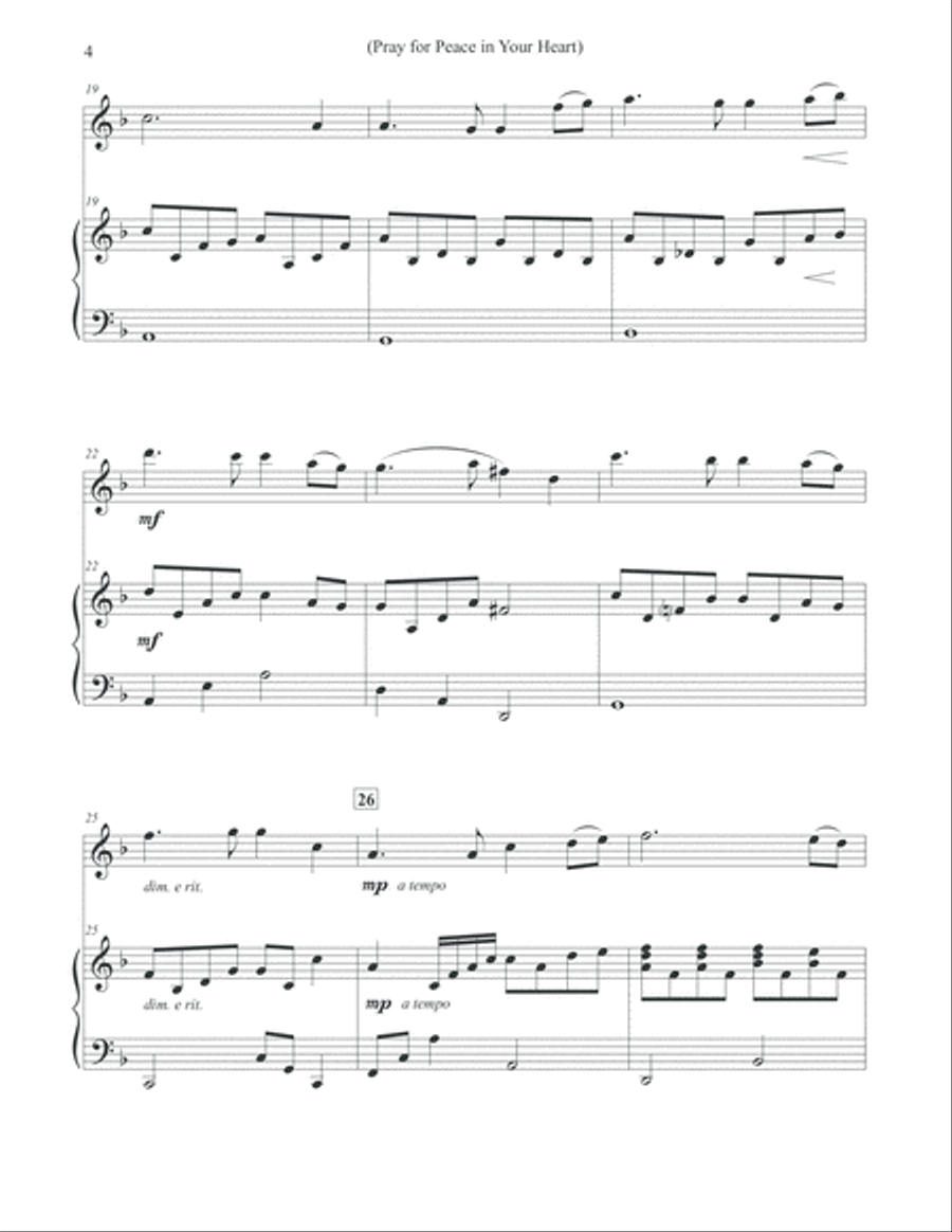 Pray for Peace in Your Heart - Violin & Piano Violin Solo scores gallery preview page 4