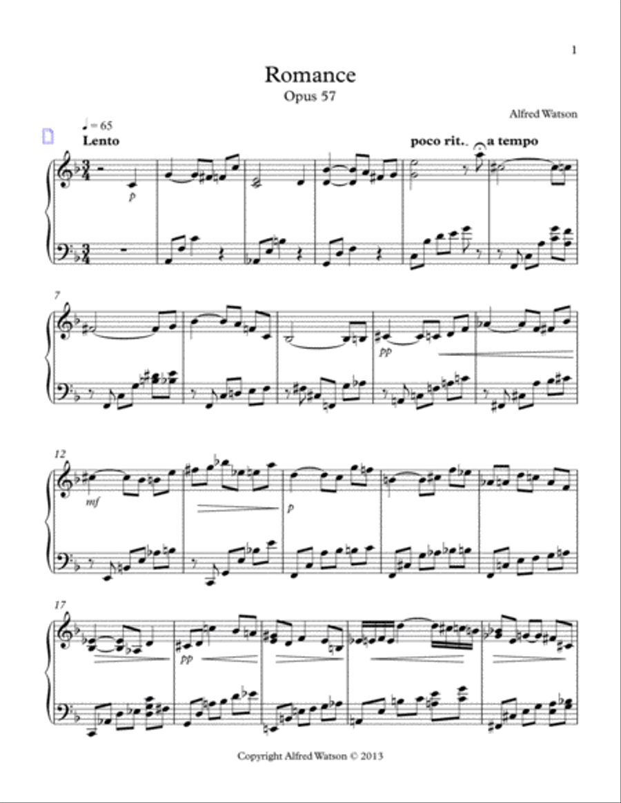 Romance Opus 57 Romance Opus 57 Piano Solo scores gallery preview page 3