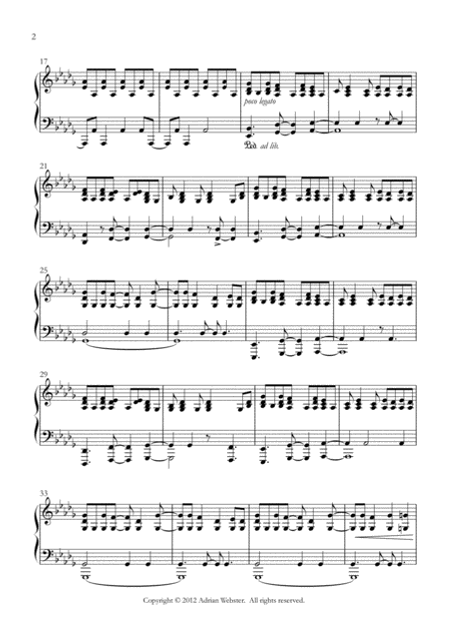 Amagada - CrusaderBeach - Lively Upbeat Piano Solo Piano Solo scores gallery preview page 2