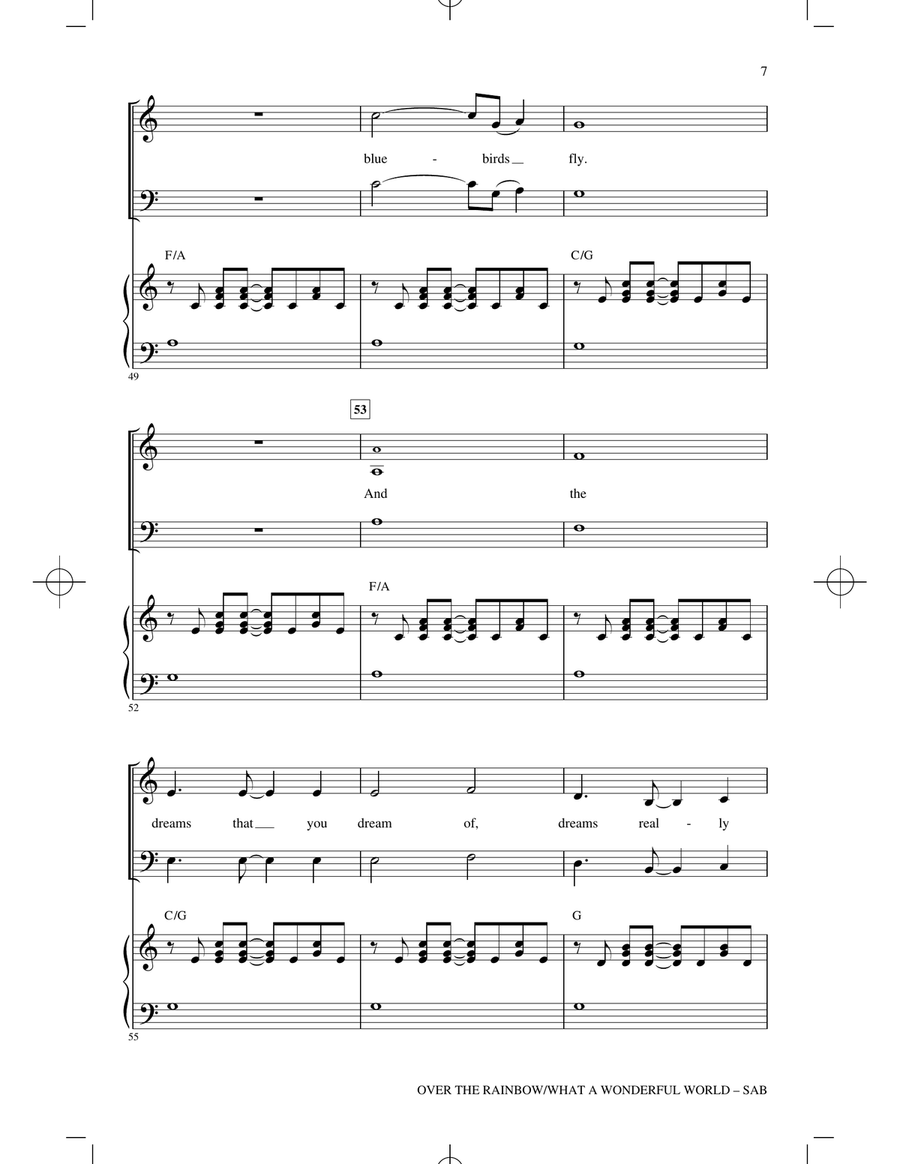 Over The Rainbow/What a Wonderful World (arr. Roger Emerson) 3-Part scores gallery preview page 6