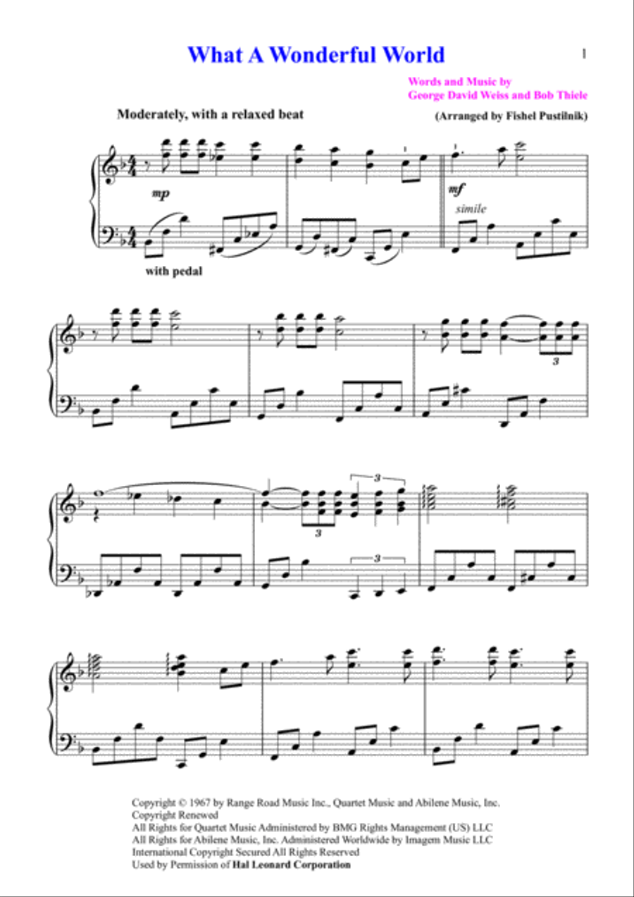 What A Wonderful World Voice scores gallery preview page 2