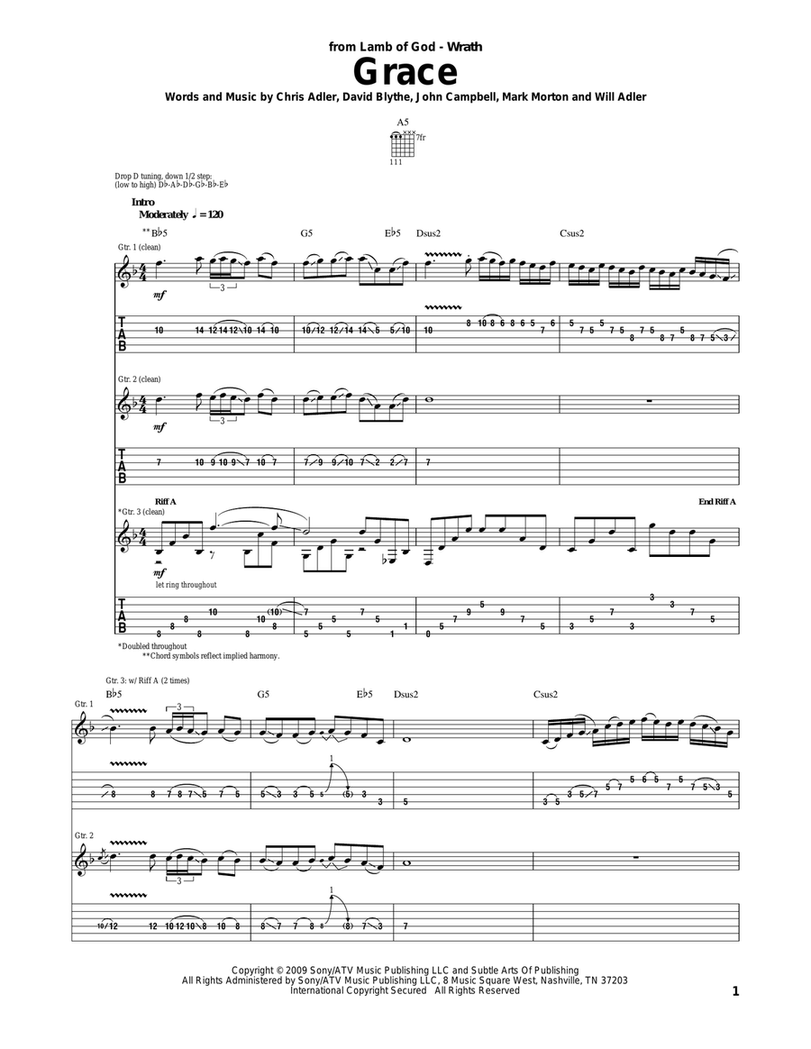 Grace Acoustic Guitar scores gallery preview page 1