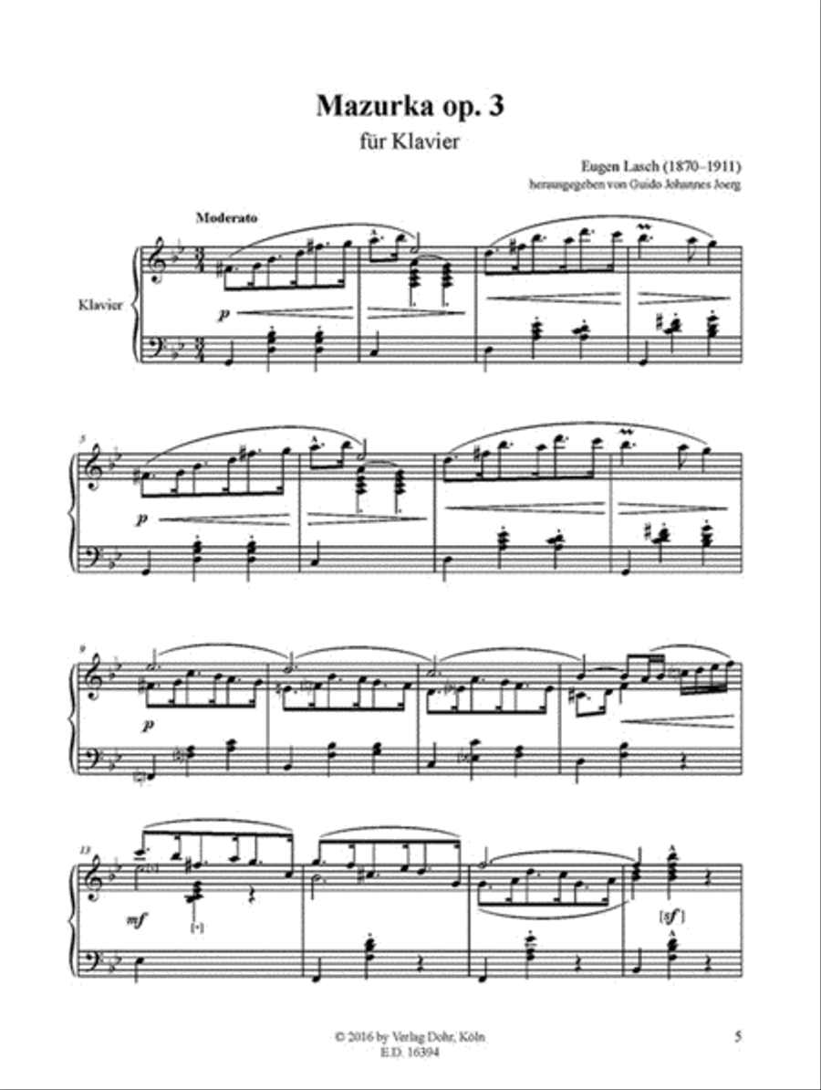 Mazurka für Klavier op. 3 Piano Solo scores gallery preview page 2