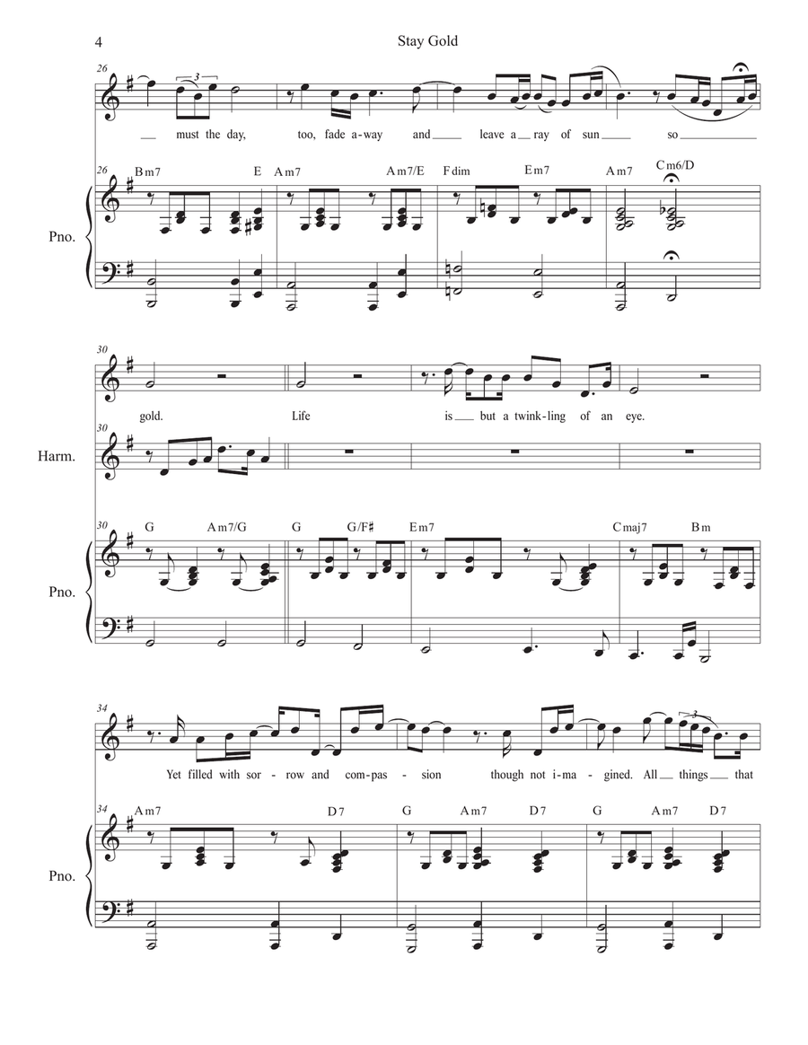 Stay Gold Piano, Vocal scores gallery preview page 4