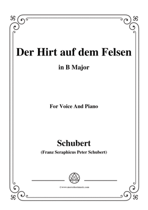 Schubert-Der Hirt auf dem Felsen,Op.129,in B Major,for Voice&Piano
