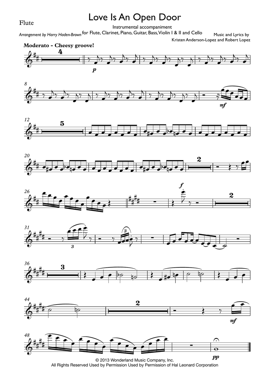 Love Is An Open Door Love Is An Open Door Flute Solo scores gallery preview page 1