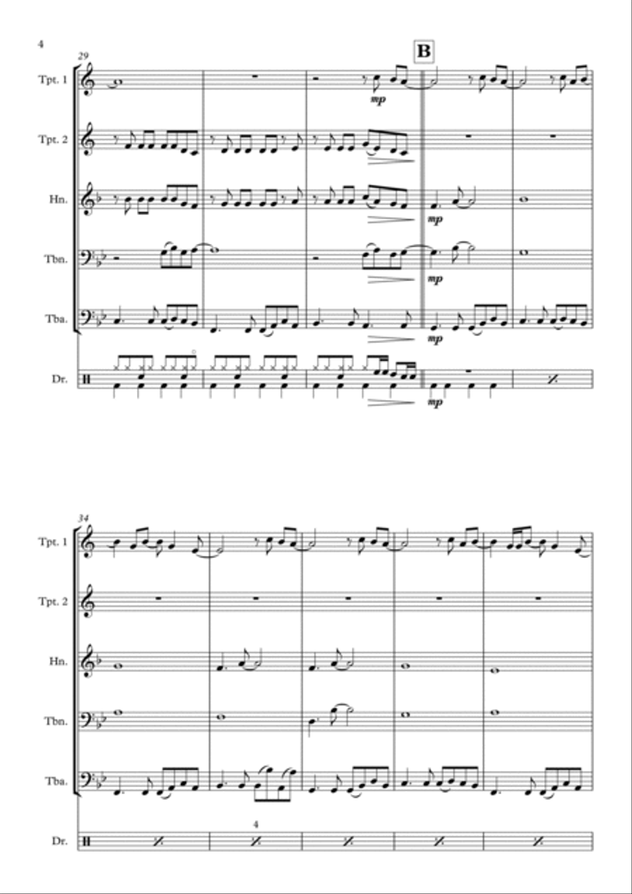 Flowers Flowers Brass Quintet scores gallery preview page 4