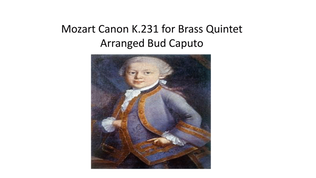 Book cover for Mozart Canon K.231 Arranged for Brass Quintet