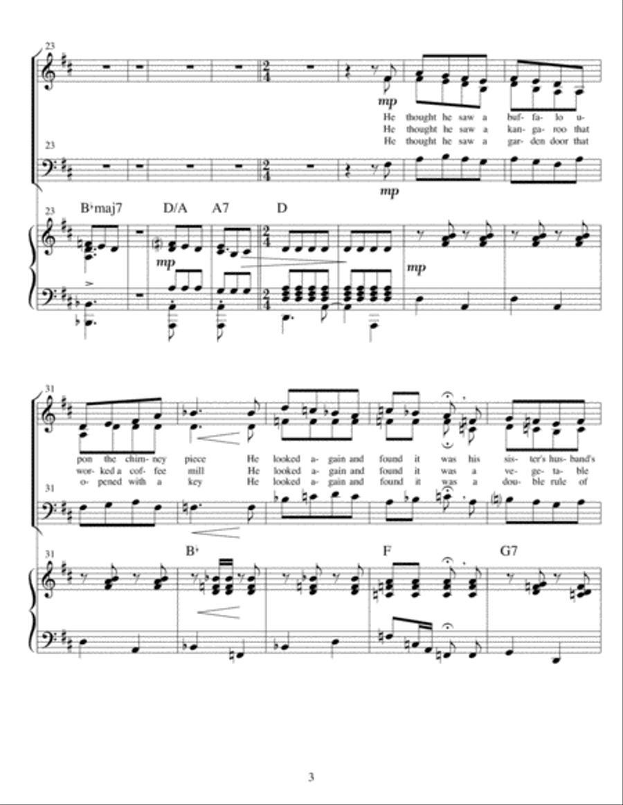 The Mad Gardener's Song 3-Part scores gallery preview page 3