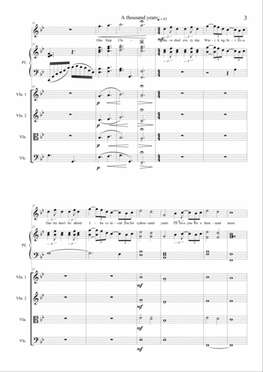 A Thousand Years Piano, Vocal, Guitar scores gallery preview page 3