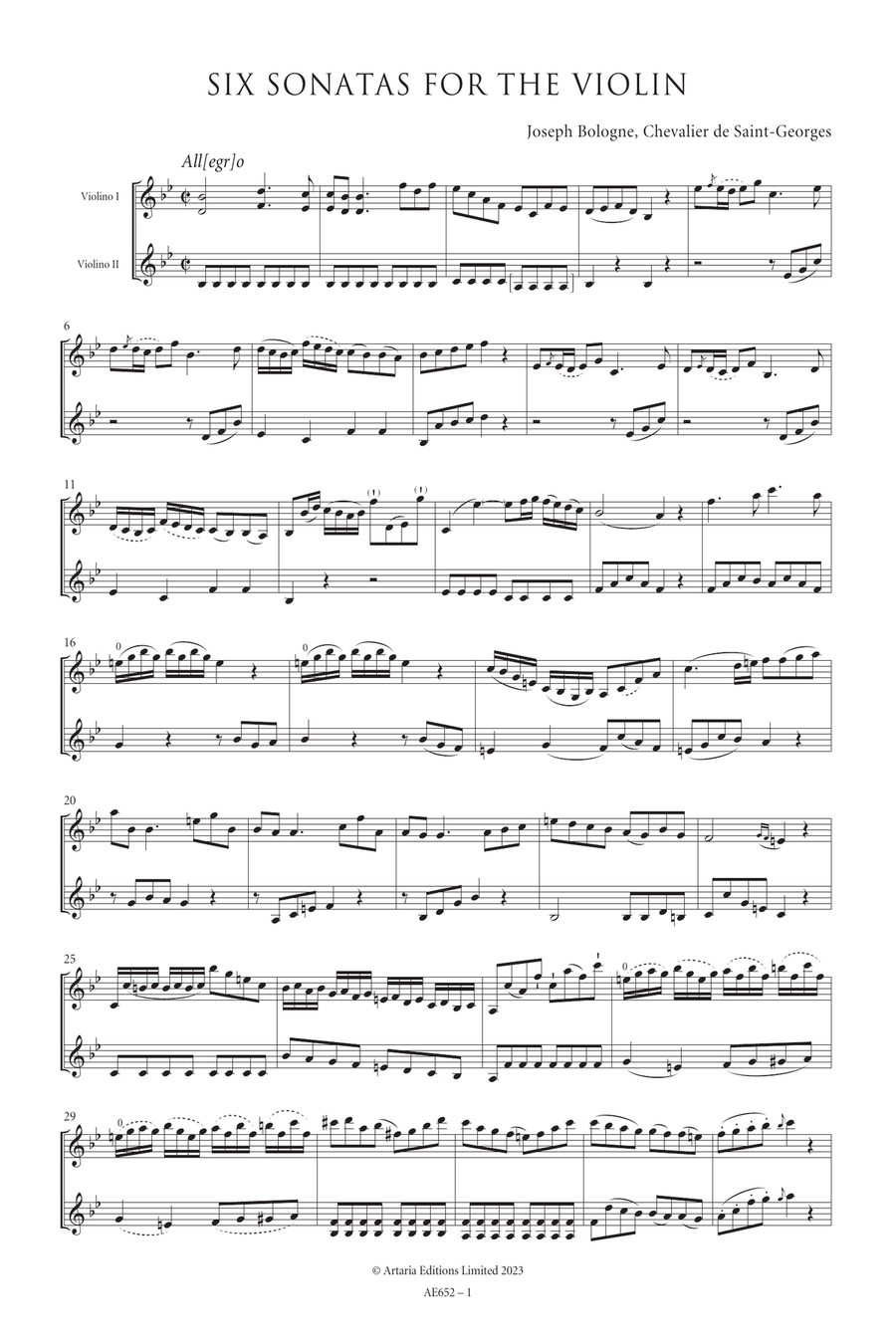 Six Sonatas for the Violin String Duet scores gallery preview page 5