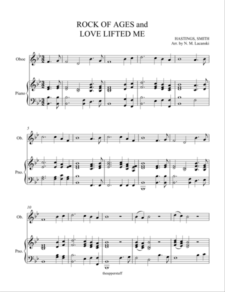 Rock of Ages and Love Lifted Me Woodwind Duet scores gallery preview page 1