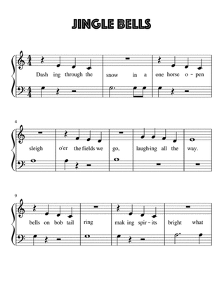 Jingle Bells (Complete Version) for Very Easy Piano