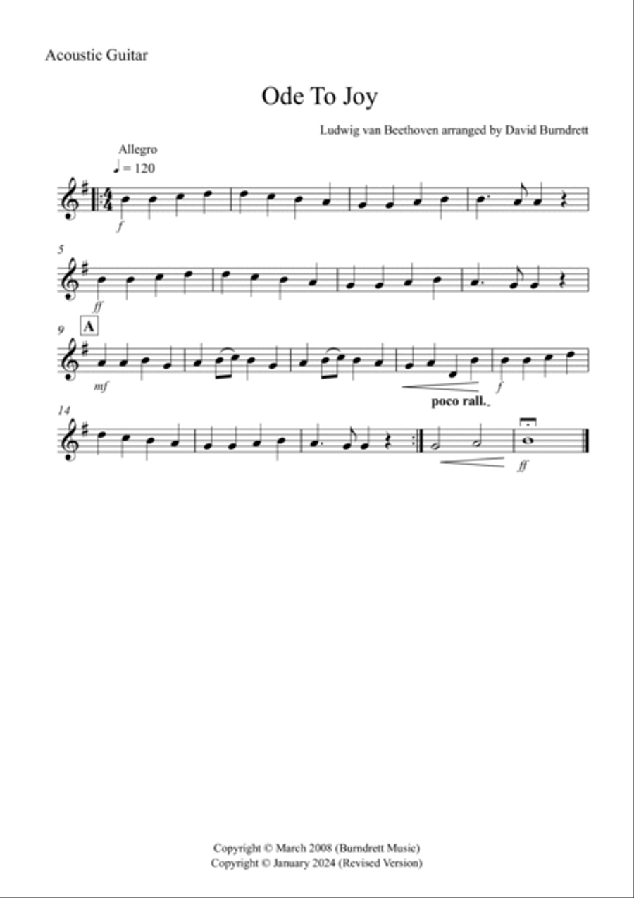 Ode To Joy for Guitar and Piano Acoustic Guitar scores gallery preview page 3