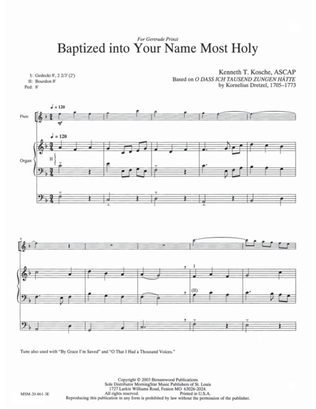 Baptized into Your Name Most Holy (Downloadable)