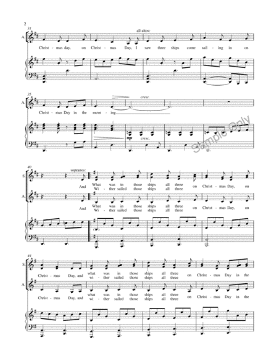 I Saw Three Ships I Saw Three Ships SSAA scores gallery preview page 3