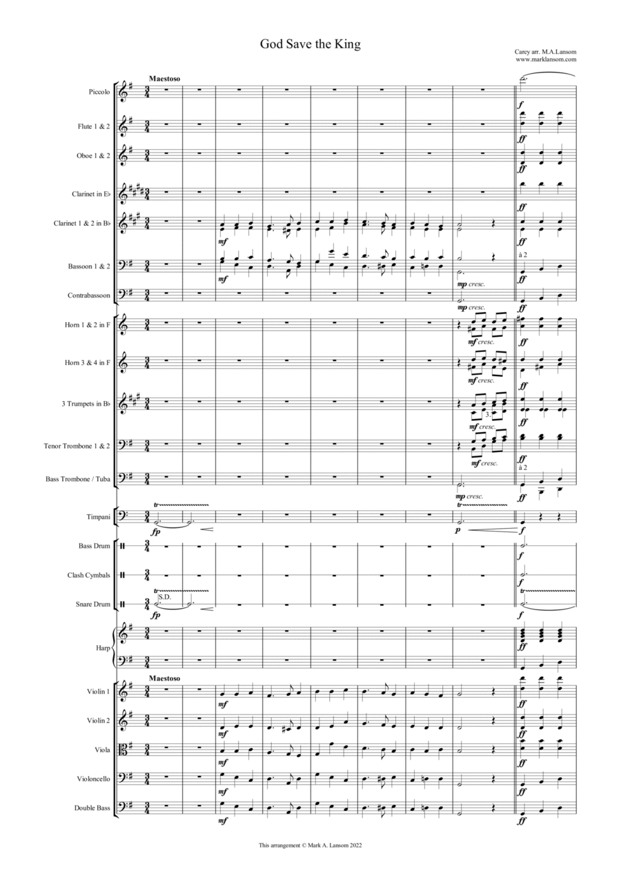 God Save The King Full Orchestra scores gallery preview page 1