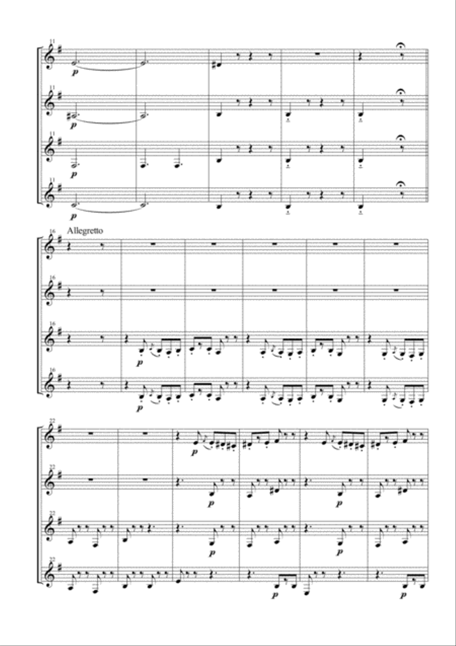 Funeral March of a Marionette for Clarinet Quartet Clarinet Quartet scores gallery preview page 2