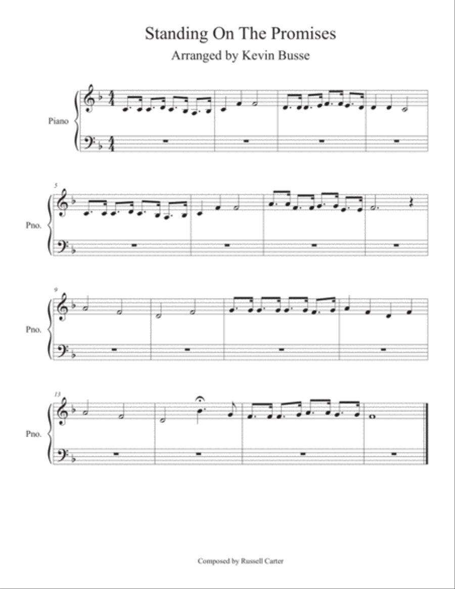 Standing On The Promises - Piano Easy Piano scores gallery preview page 1