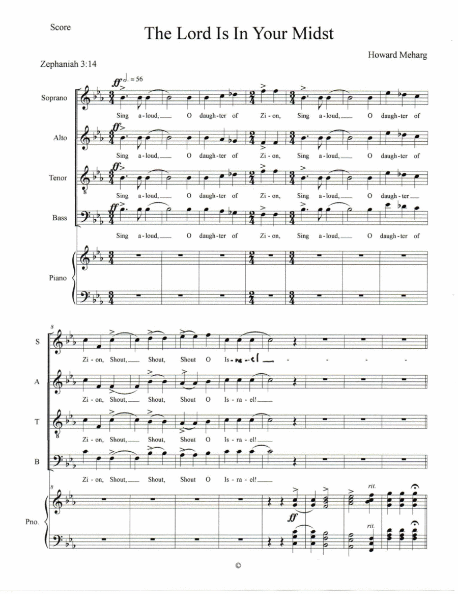 The Lord Is In Your Midst 4-Part scores gallery preview page 1