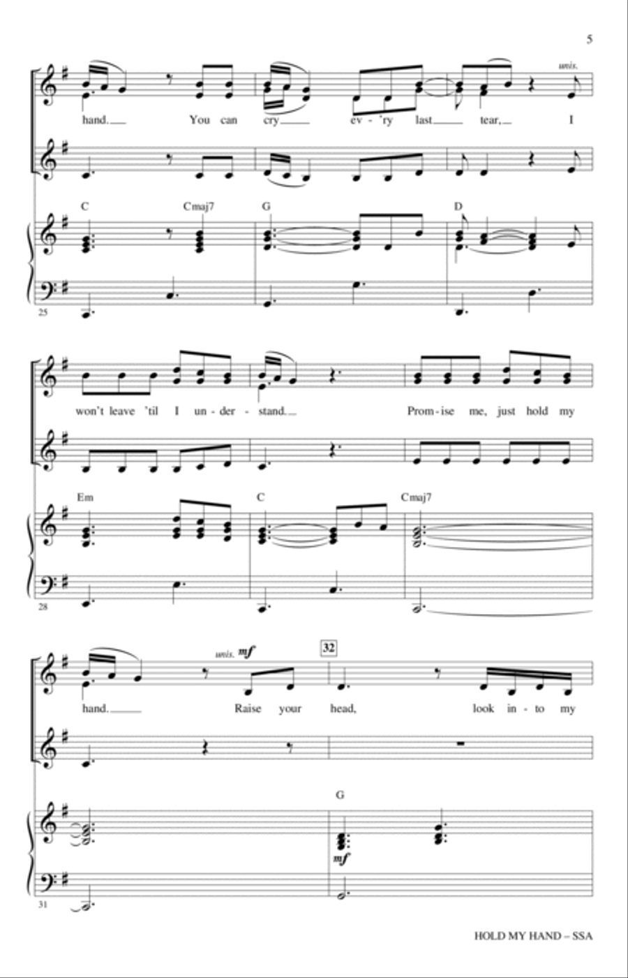 Hold My Hand (from Top Gun: Maverick) (arr. Mac Huff) SSA scores gallery preview page 4