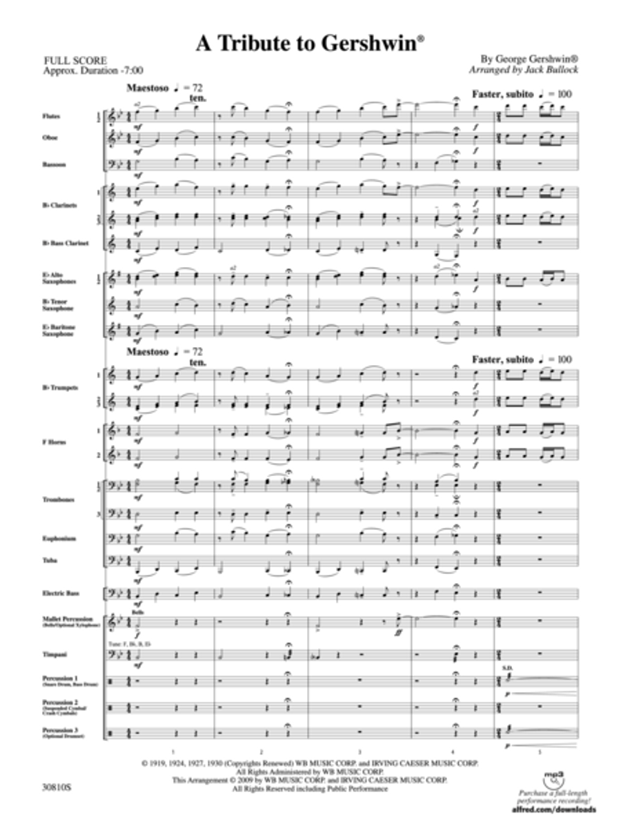 A Tribute to Gershwin A Tribute to Gershwin Concert Band scores gallery preview page 2