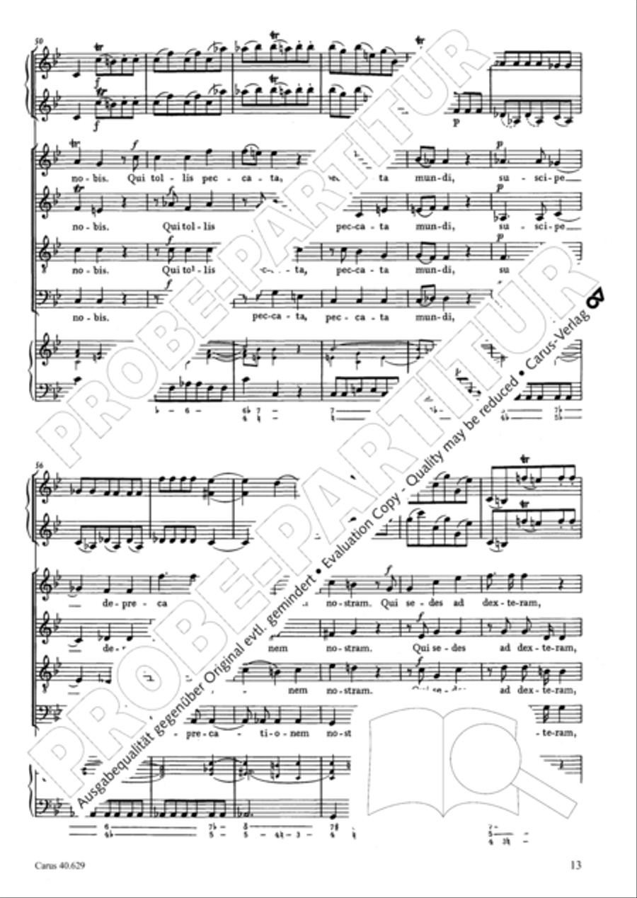 Missa brevis in B flat major 4-Part scores gallery preview page 14