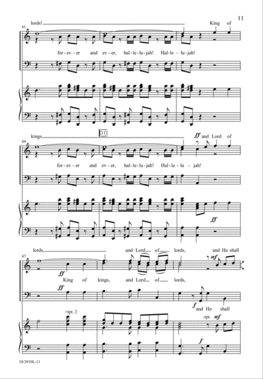 Hallelujah Chorus 3-Part scores gallery preview page 11